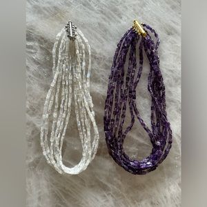 Amethyst Necklace, 6 strand, super deep color high quality stones. Gem quality